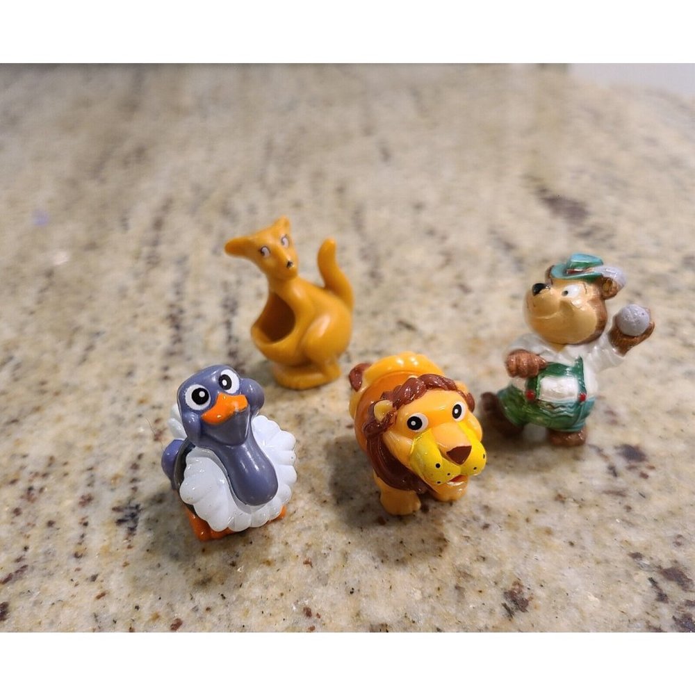 Ferrero Kinder Lot of 3 Toy Mini Figurine Ostrich Bear Lion. & other Kangaroo